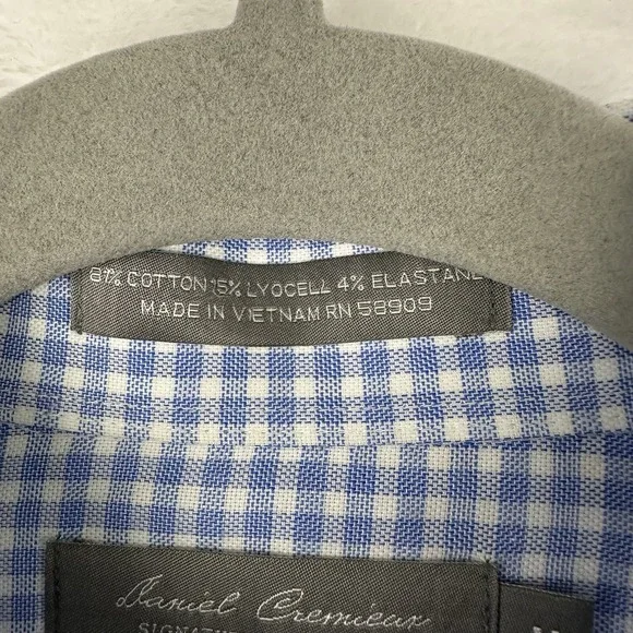 Daniel Cremieux Signature Collection Blue Plaid Long Sleeve Shirt Men Med - Picture 6 of 14